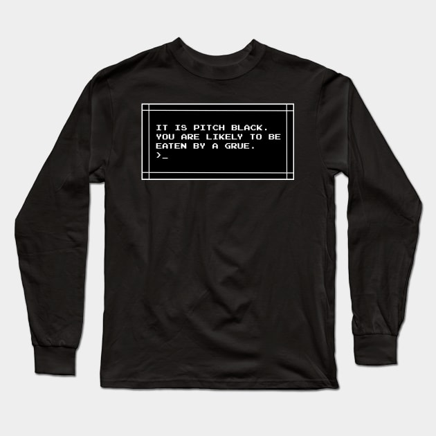 Zork Grue Classic Adventure Game Long Sleeve T-Shirt by GoneawayGames